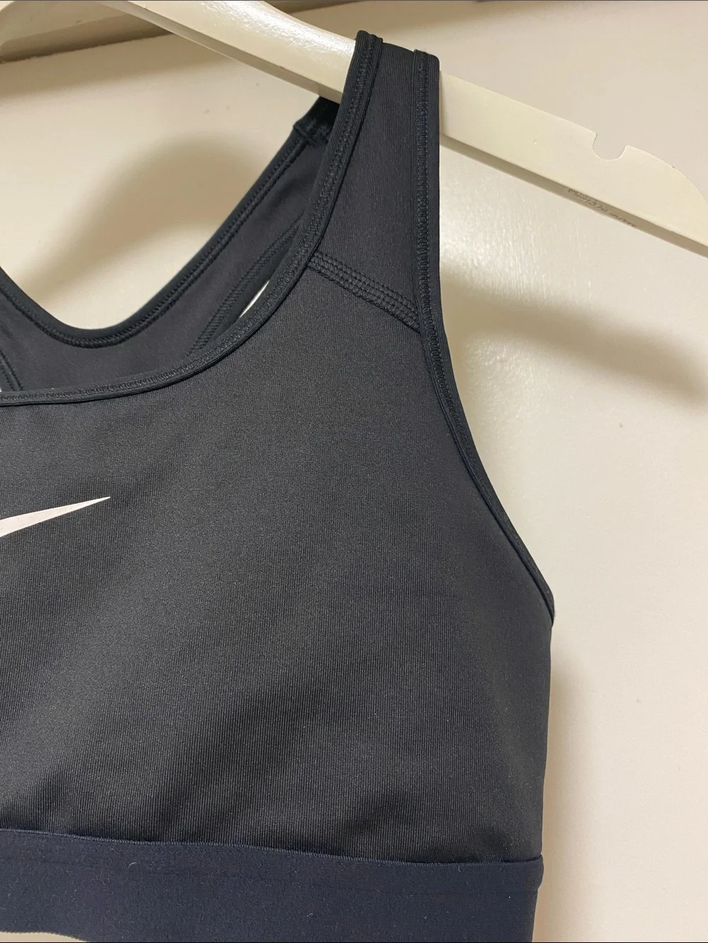 Nike Black Sports Bra with White Swoosh - Racerback Support
